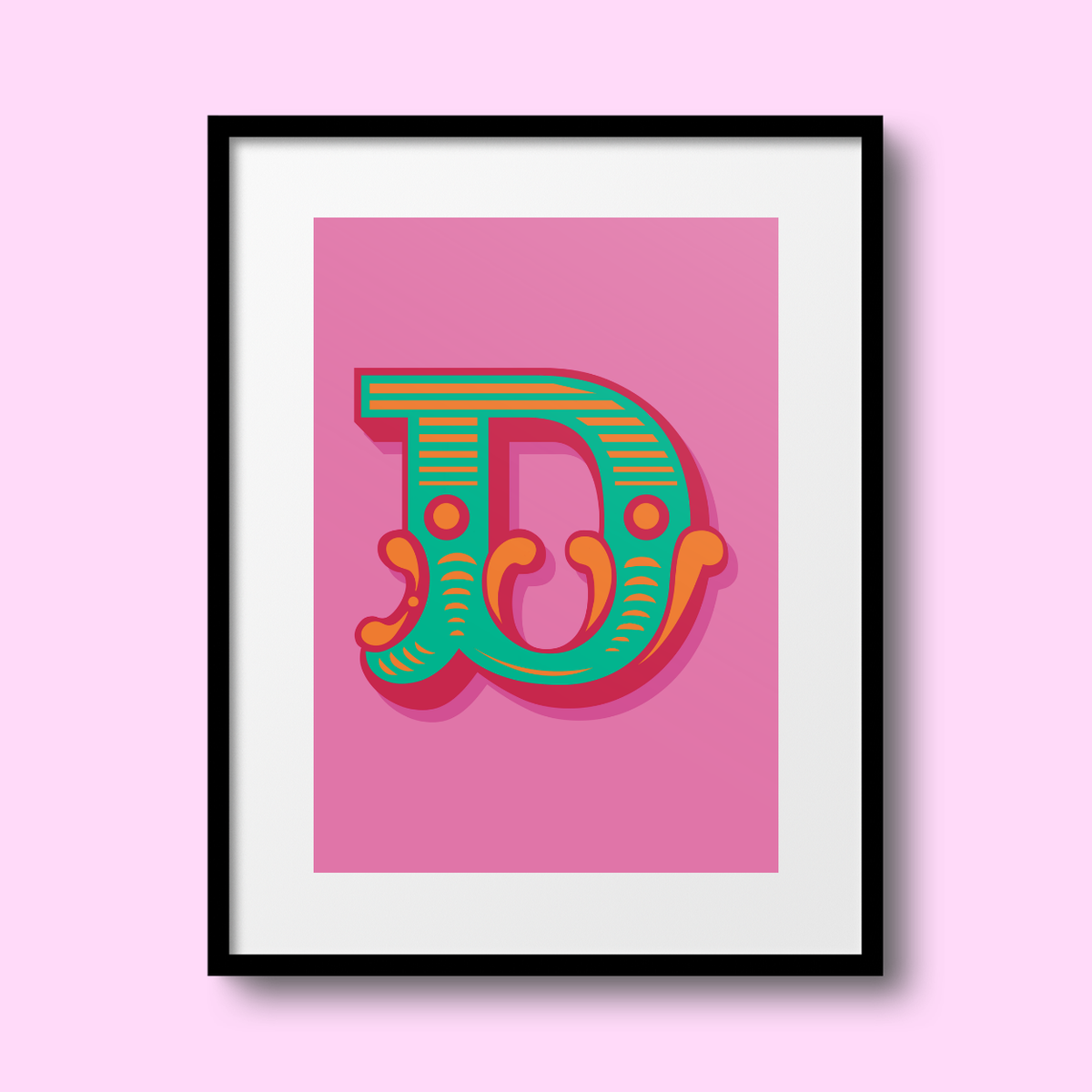 Letter 'D' A4 Print - HM