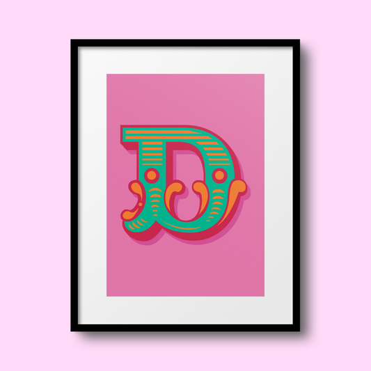 Letter 'D' A4 Print - HM