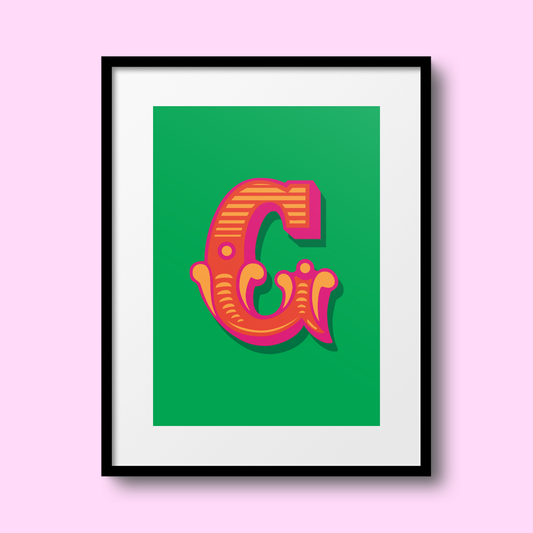 Letter 'G' A4 Print - HM