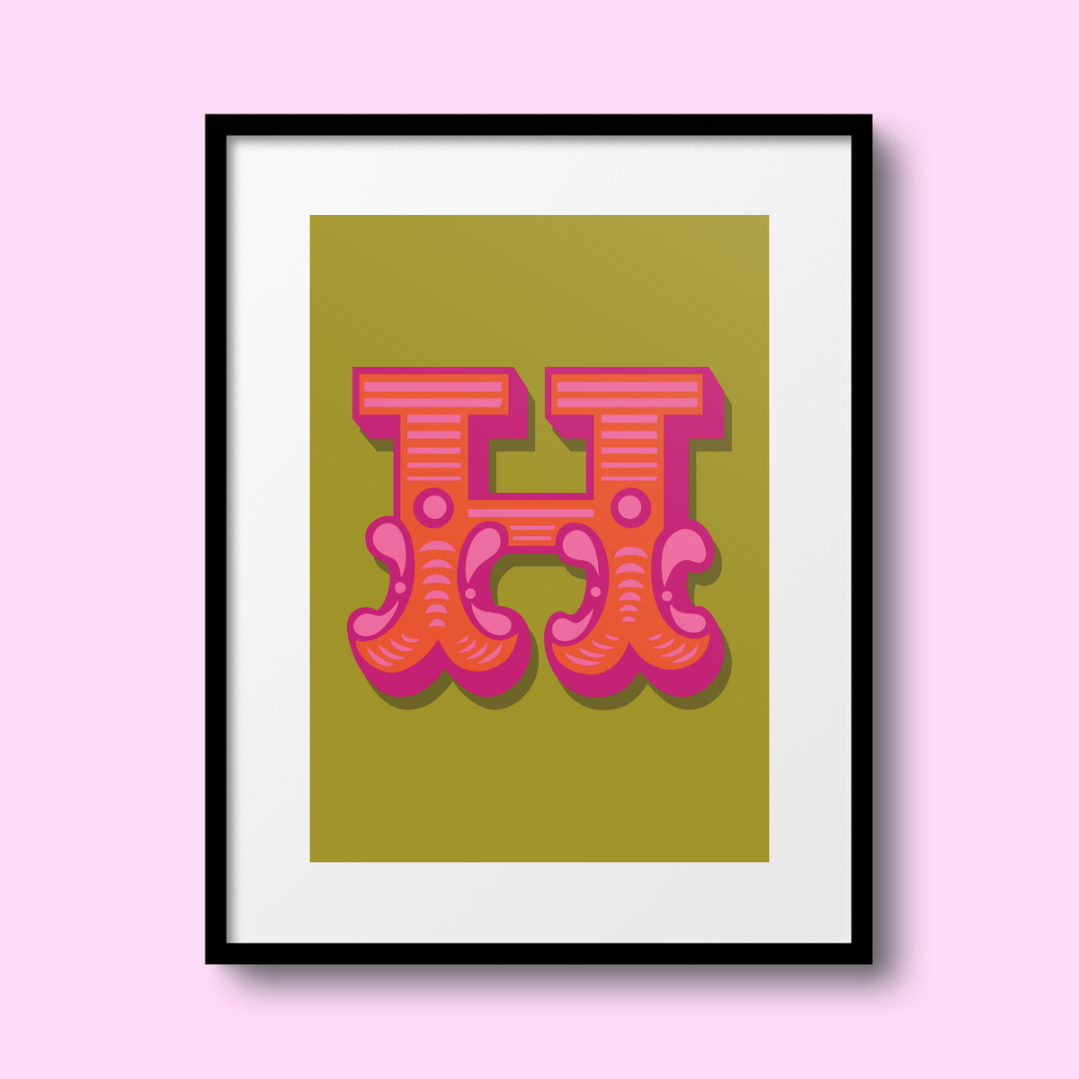 Letter 'H' A4 Print - HM