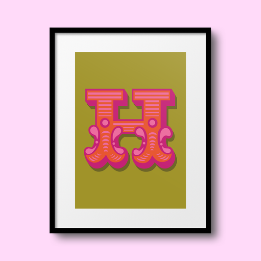 Letter 'H' A4 Print - HM