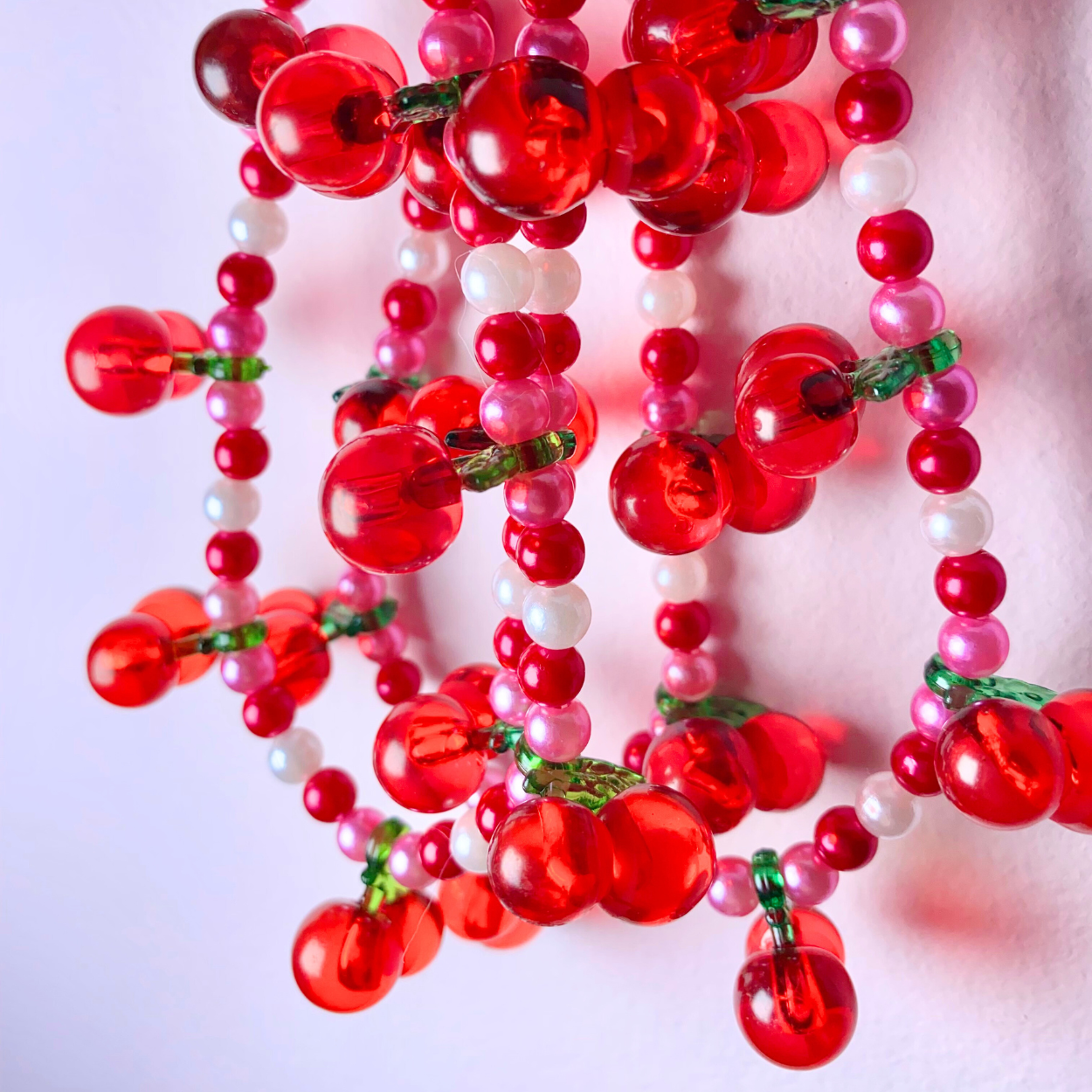 Red/Pink Cherry Keyring